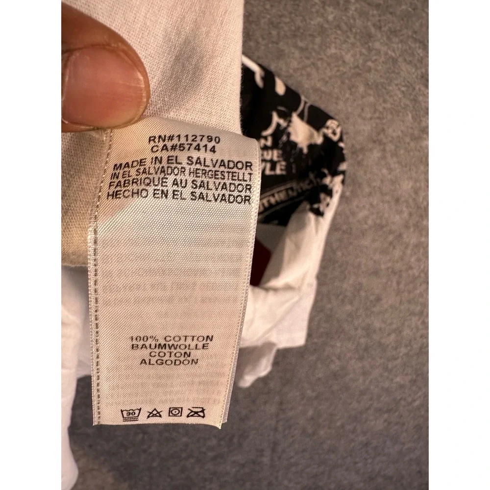 True Religion Mens XXL Graphic T-Shirt White Red TR Logo Graffiti Print 29200-00